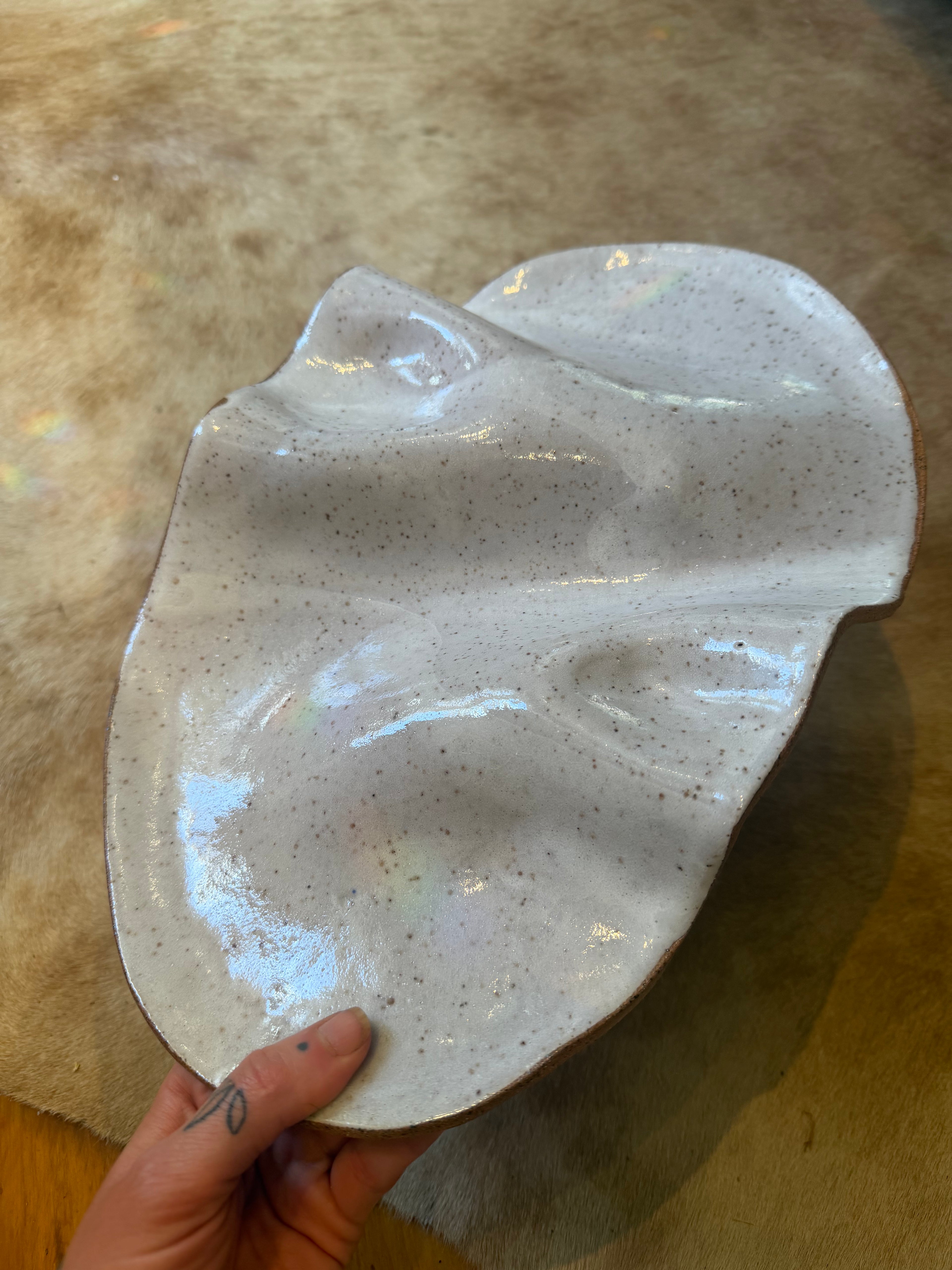 Large Wavy Plate in Spilled Milk