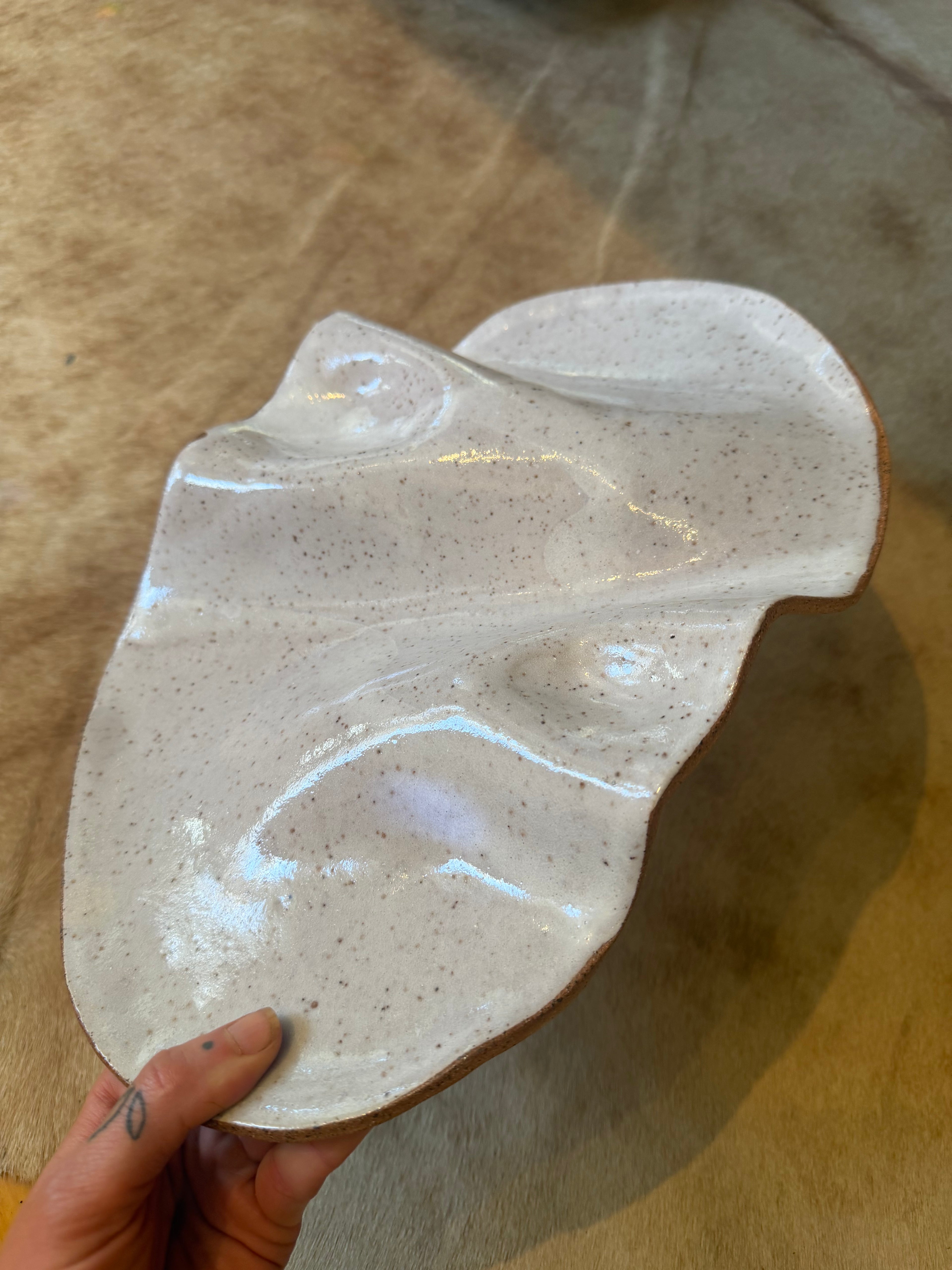 Large Wavy Plate in Spilled Milk